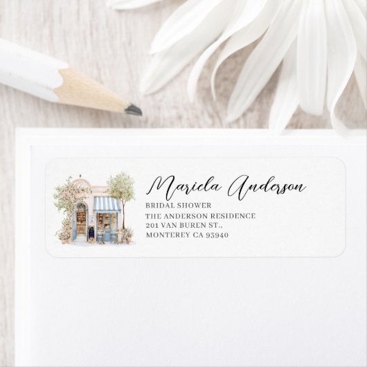 Étiquette Watercolor elegant She said oui bridal shower (En situation)