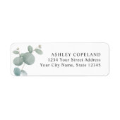 Étiquette Watercolor Eucalyptus Botanical Greenery (Devant)