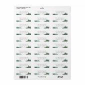 Étiquette Watercolor Forest Mountain Lake  (Feuille entière)