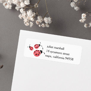 Étiquette Watercolor Ladybug Return Address Labels