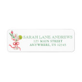 Étiquette Watercolor Mahjong Christmas Cocktail Address (Devant)