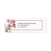 Étiquette Watercolor Maroon Floral Wedding Address (Devant)