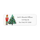 Étiquette Watercolor Nutcracker Christmas Adresse de retour (Devant)