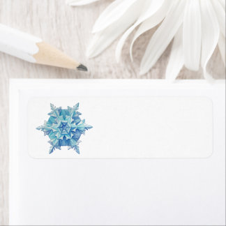 Étiquette Watercolor Snowflake Address Label