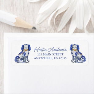 Étiquette Watercolor Staffordshire Chiens Retourner l'adress