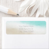 Étiquette Watercolor Turquoise & Tan Elegant Beach Wedding (En situation)