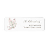 Étiquette watercolorwhite pink dove  (Devant)