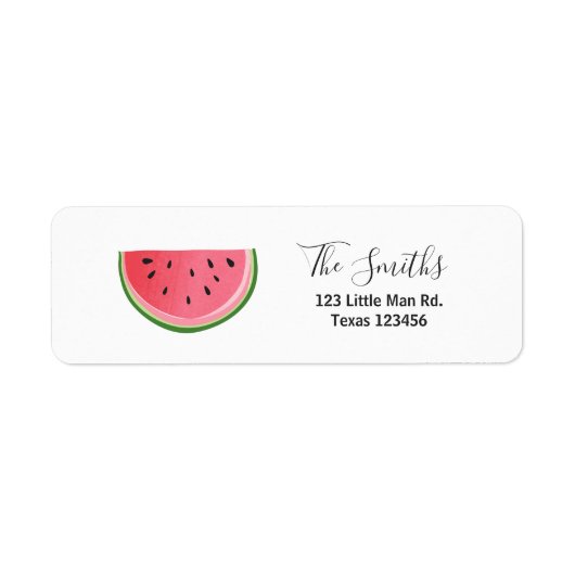 Étiquette Watermelon Adresse de retour Label Melon Party Fru (Devant)