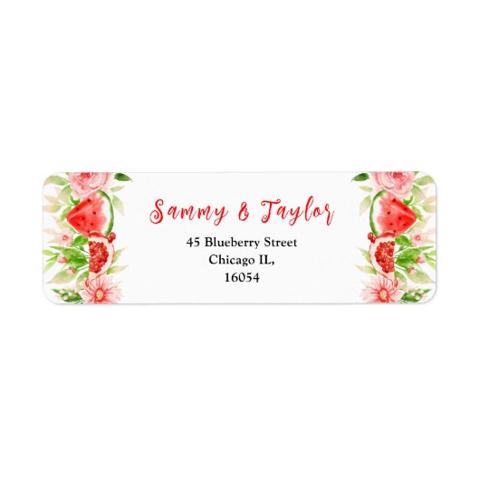 Étiquette Watermelon and Pomegranate Wedding (Devant)