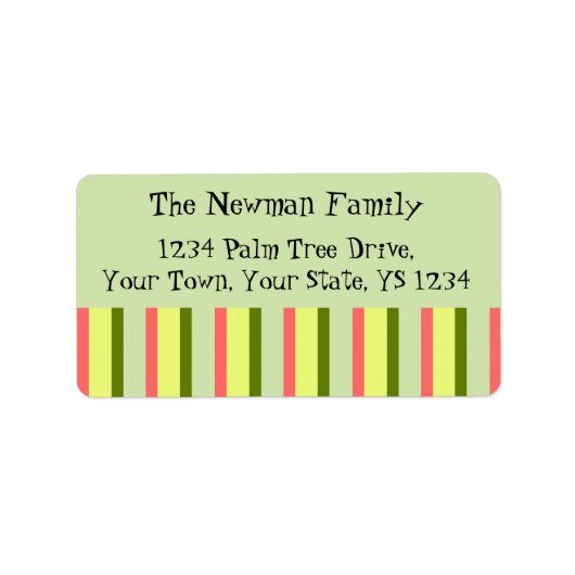 Étiquette Watermelon Green Stripe Classic (Devant)