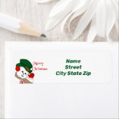 Étiquette Wave Vintage Snowman (En situation)