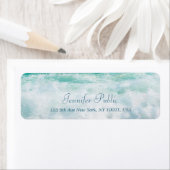 Étiquette Waves Elegant Script Main Wellness Adresse de reto (En situation)