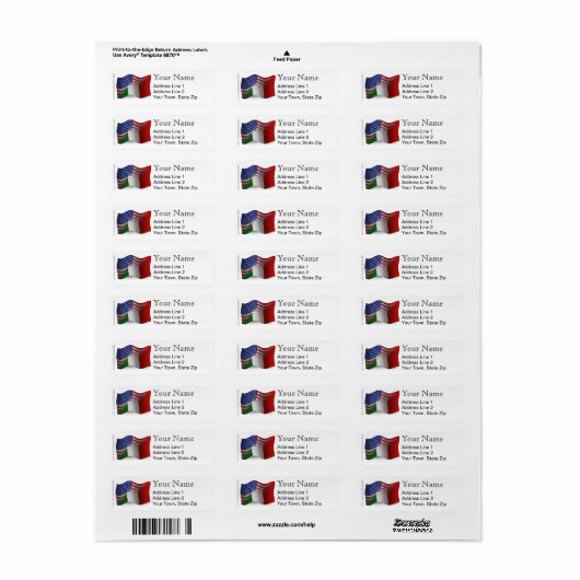 Étiquette Waving Flag (Feuille entière)