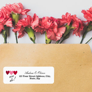 Étiquette 'We do' Romantic Hearts Adresse de retour