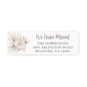 Étiquette We Have Moved Boho Floral Return Address (Devant)
