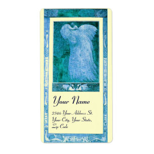 Étiquette WEDDING LOVE PEACOCK , blue turquase cream