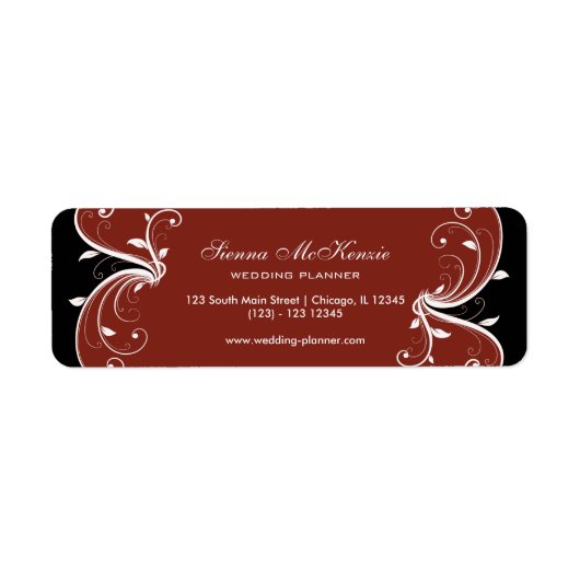 Étiquette Wedding planner Swirl (Devant)