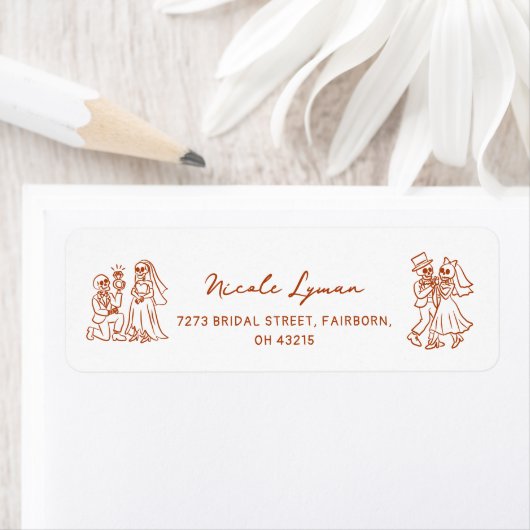 Étiquette Wedding shower d'Halloween Whimsical tiré à la mai (En situation)