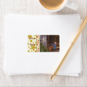 Étiquette Weihnachtsschlitten rechteckiger aufkleber (En situation)