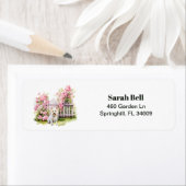 Étiquette West Highland Terrier Westie Floral Adresse de ret (En situation)