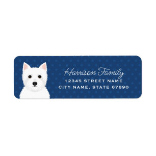 Étiquette West Highland White Terrier Adresse de retour Étiq