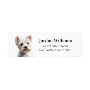 Étiquette West Highland White Terrier Adresse de retour Étiq