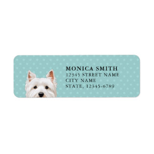 Étiquette West Highland White Terrier Adresse de retour Étiq
