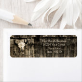 Étiquette Western Bull Skull Sepia Vintage Rustic (En situation)