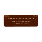 Étiquette Western Tooled Rustic Terracotta Elegant Wedding (Devant)