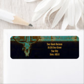 Étiquette Western Turquoise Brown Gold Rustic Vintage Taurea (En situation)