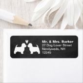 Étiquette Westie Chien Silhouettes avec Coeur Adresse de ret (En situation)