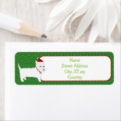 Étiquette Westie Terrier Santa Hat Adresse de retour Label (En situation)