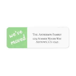 Étiquette We've Moved Modern Key Lime Return Address Label