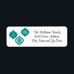 Étiquette Whimsical Blue Christmas Ornaments Trio<br><div class="desc">Trio orné de bleu avec une ambiance champêtre fantaisie. Ces adorables ornements confèrent des décorations branchées pour vos étiquettes d'adresses d'hiver et de Noël.</div>