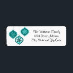 Étiquette Whimsical Blue Christmas Ornaments Trio<br><div class="desc">Trio orné de bleu avec une ambiance champêtre fantaisie. Ces adorables ornements confèrent des décorations branchées pour vos étiquettes d'adresses d'hiver et de Noël.</div>