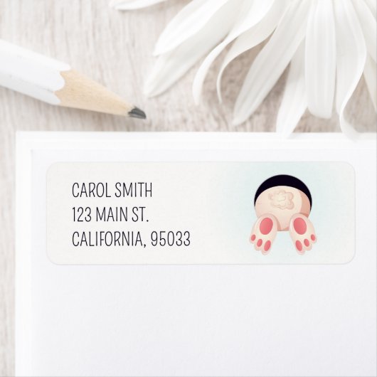 Étiquette Whimsical Bunny Butt Diving Cute Rabbit Art (En situation)