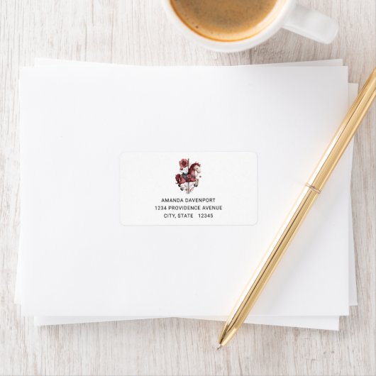 Étiquette Whimsical Carousel Horse Image Address (En situation)