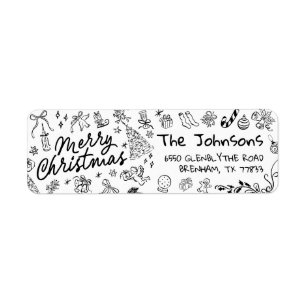 Étiquette Whimsical Christmas Retourner Adresse