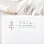 Étiquette Whimsical Christmas Tree Dessin Adresse de retour<br><div class="desc">Whimsical Pastel Sage Green Christmas Tree Dessin Retourner l'adresse Étiquettes</div>