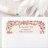 Étiquette Whimsical Christmas Wreath & Preppy Bows Address (En situation)