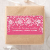 Étiquette Whimsical Daisies Wedding Labels, Pink (En situation)