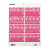 Étiquette Whimsical Daisies Wedding Labels, Pink (Feuille entière)