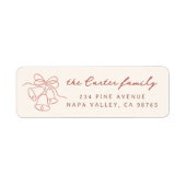 Étiquette Whimsical Doodle Christmas Bells Nom de famille (Devant)