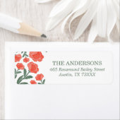 Étiquette Whimsical Elegant Sage Green Floral Return Address (En situation)