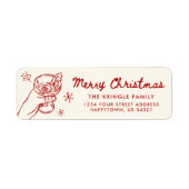 Étiquette Whimsical Hand Drawn Christmas Return Address (Devant)