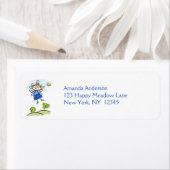 Étiquette Whimsical Happy Angel Fairy Flying Dehors (En situation)