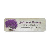 Étiquette Whimsical Heart Leafed Tree Plum Adresse de retour (Devant)