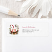 Étiquette Whimsical Lovebirds Return Address Label (En situation)