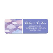 Étiquette Whimsical Pastel Clouds et étoiles Motif (Devant)
