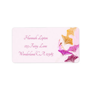Étiquette Whimsical Pink Fairy Garden Magie Adresse de retou